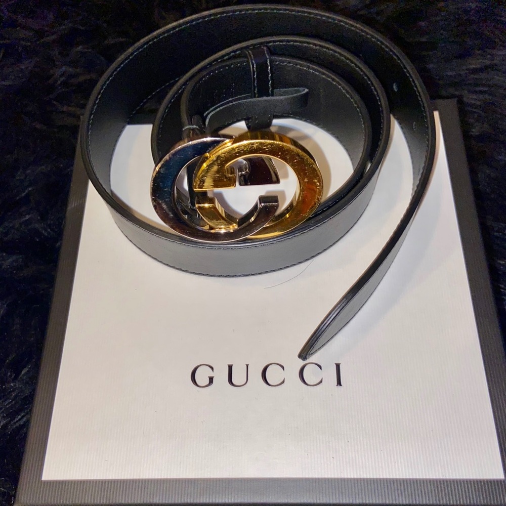 Pre-Loved Gucci Two Tone Interlocking GG Belt